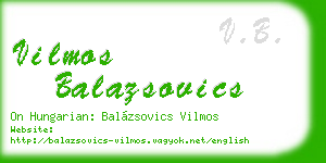 vilmos balazsovics business card